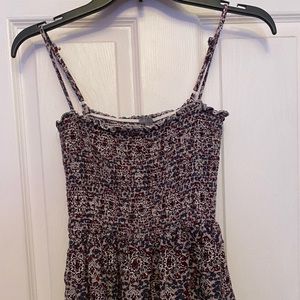 Spaghetti strap tank top w/ floral pattern